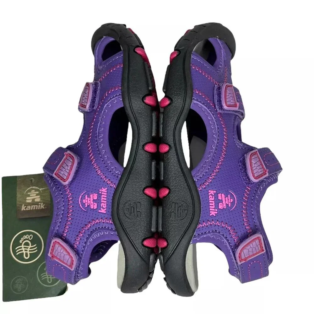 Kamik Little Girl's Sport Sandals Size 12 Purple Closed‎ Toe Adjustable Straps